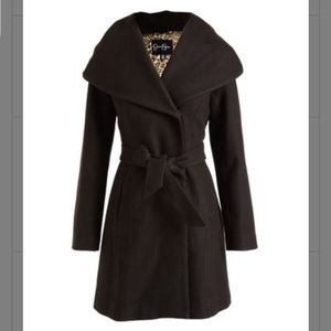 Jessica Simpson Black Hooded Trench Coat